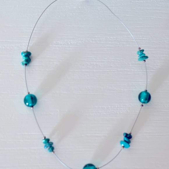 Silpada Rare N2353 Stabilized Turquoise Glass Wire Sterling Silver Necklace - Picture 7 of 9